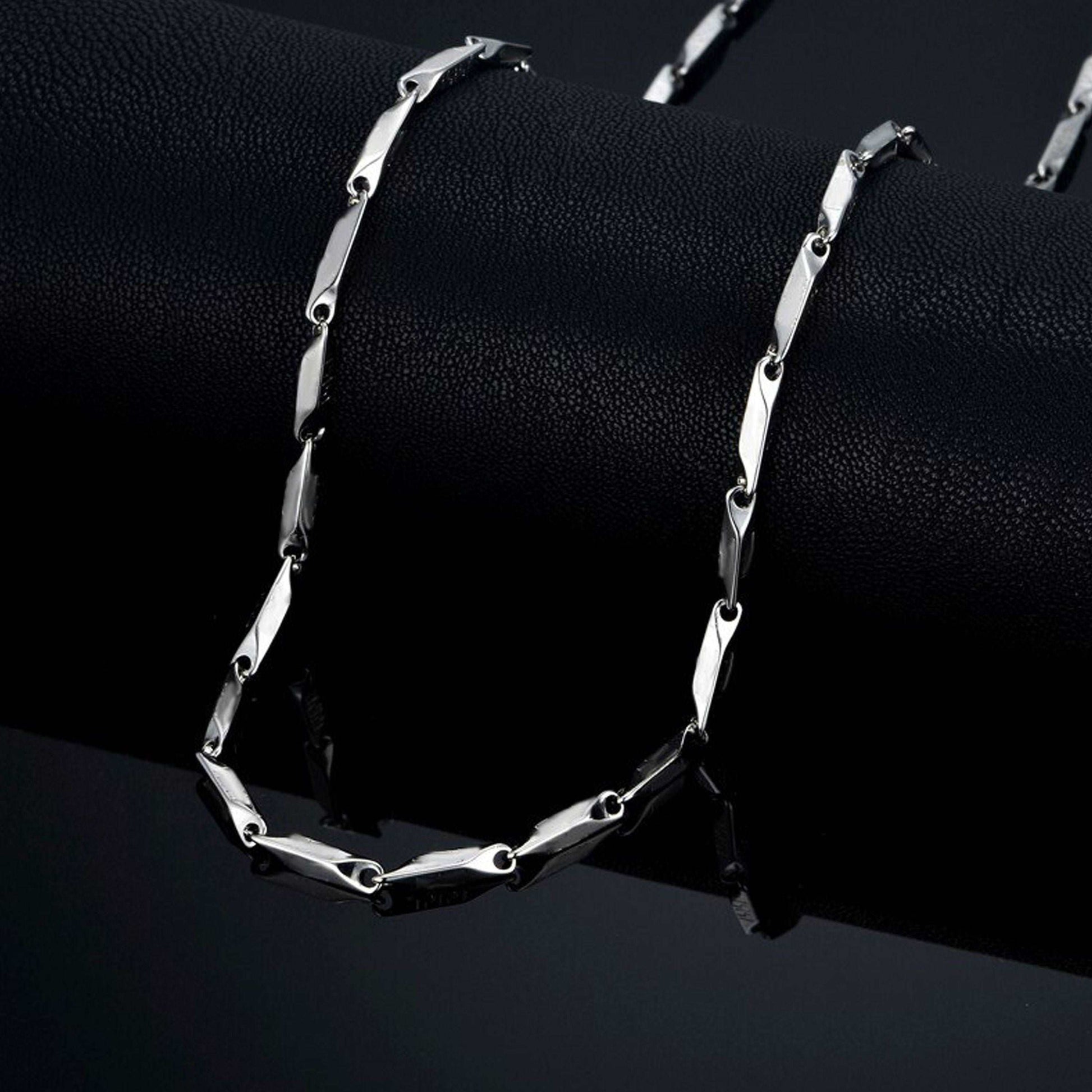 Fashion Frill Stainless Steel Silver Chain For Men
