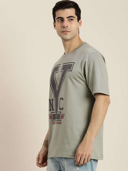 Dillinger Grey Typographic Oversized T-Shirt