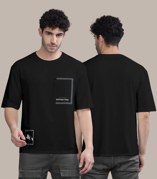 Trendy Cotton Blend Typography Print Oversized T-Shirt for Men's