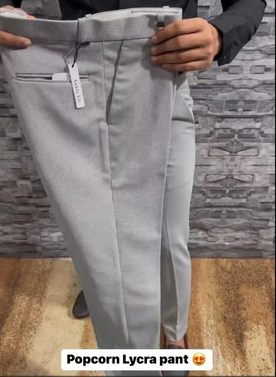 Popcorn Fabric Ankle Length Trouser For Men's