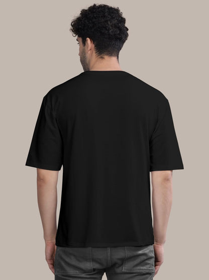 Trendy Cotton Blend Typography Print Oversized T-Shirt for Men's