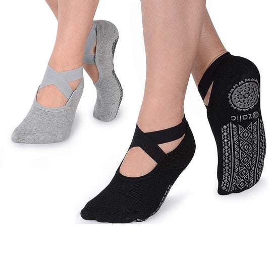 Unisex Non Slip Grip Socks with Cushion for Yoga