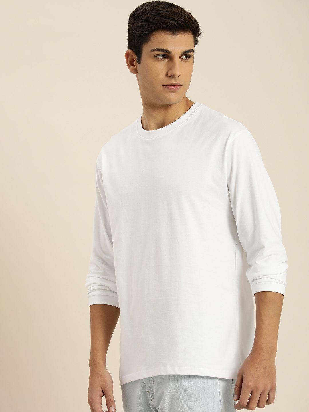 Dillinger White Solid Oversized T-Shirt