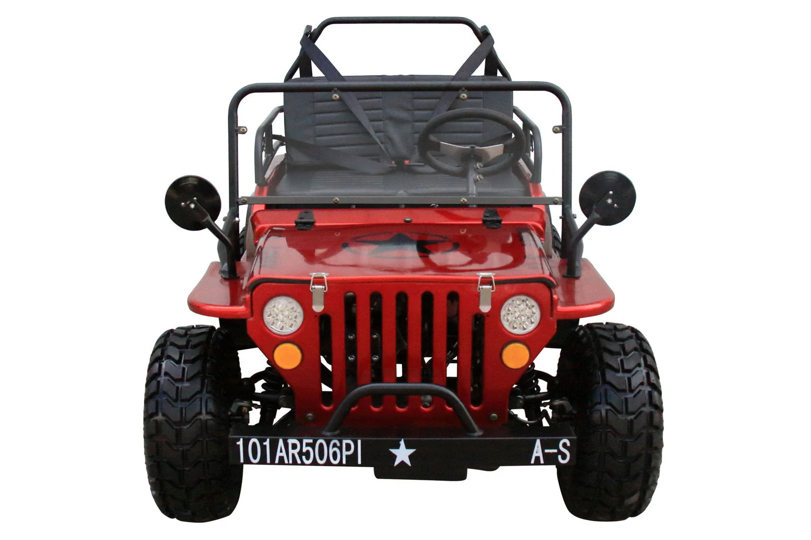 Willys Style Jeep Go Kart, 125cc Gas Engine, 3-speed with Reverse, Ages 12 and up