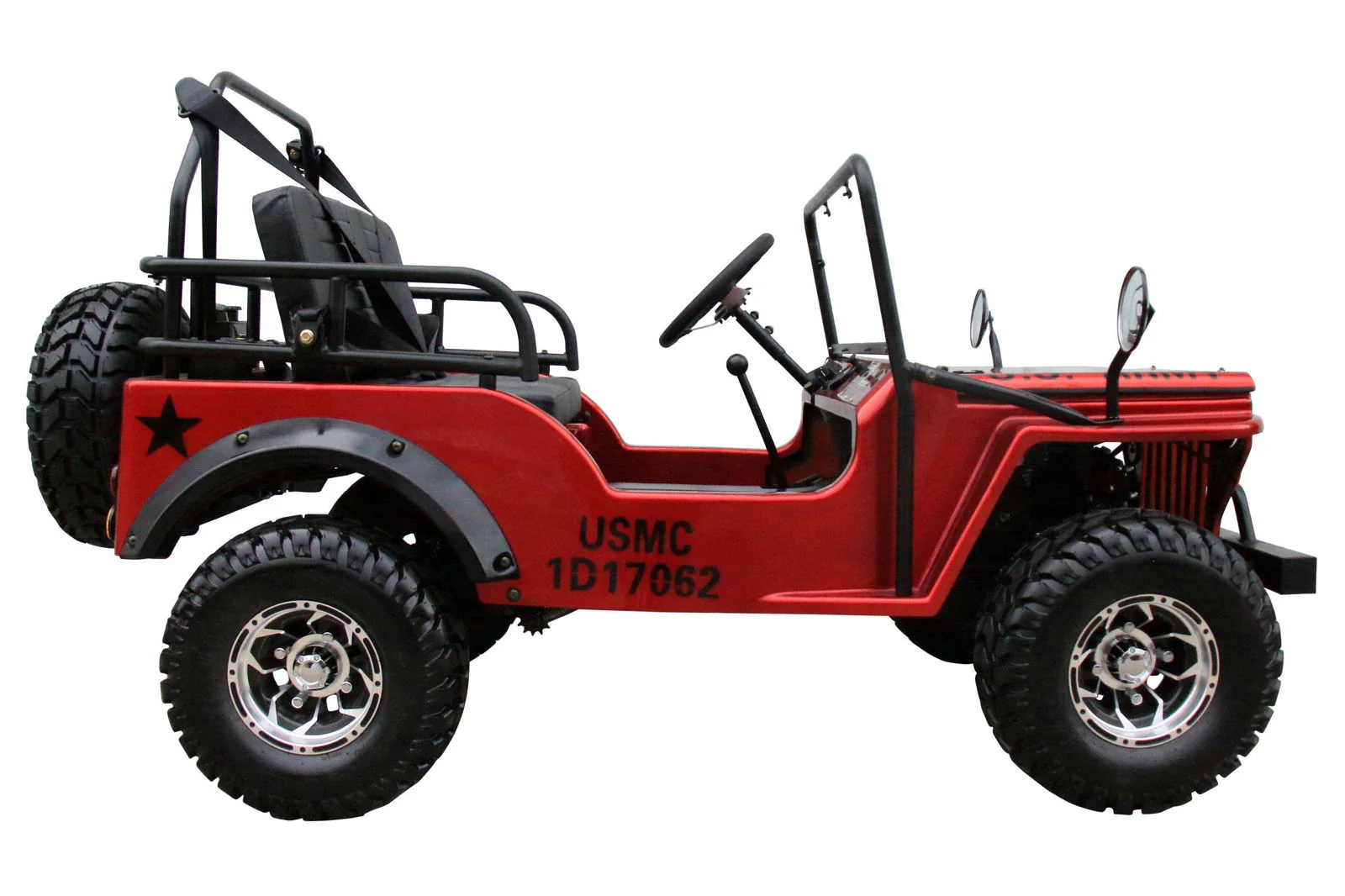 Willys Style Jeep Go Kart, 125cc Gas Engine, 3-speed with Reverse, Ages 12 and up