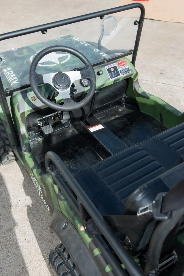 Willys Style Jeep Go Kart, 125cc Gas Engine, 3-speed with Reverse, Ages 12 and up