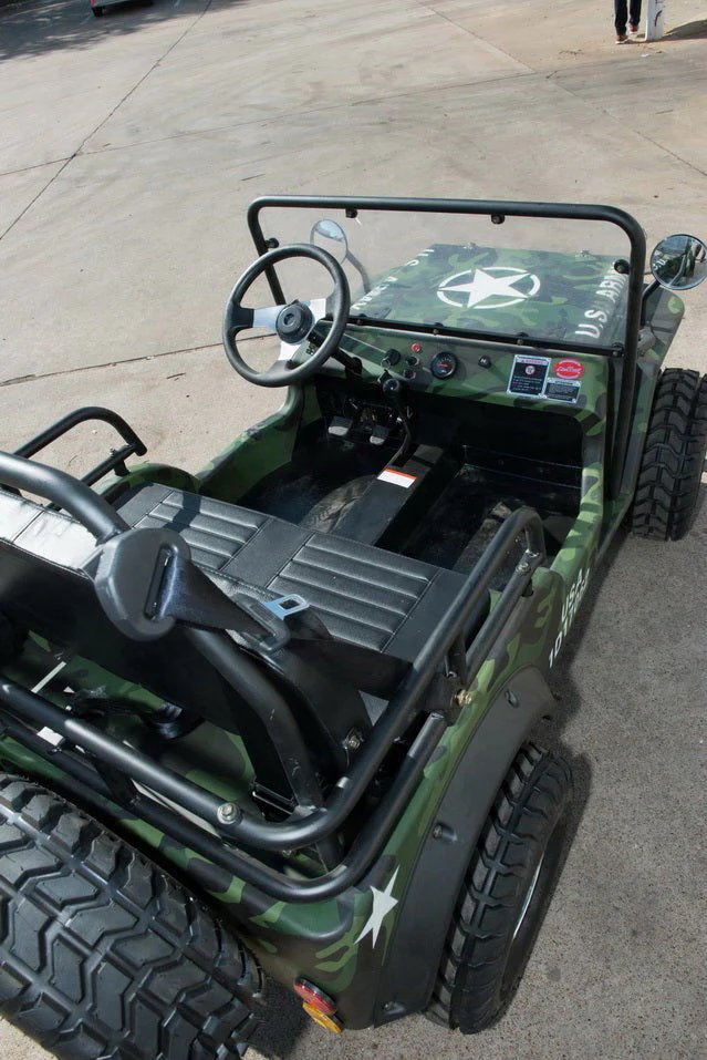 Willys Style Jeep Go Kart, 125cc Gas Engine, 3-speed with Reverse, Ages 12 and up