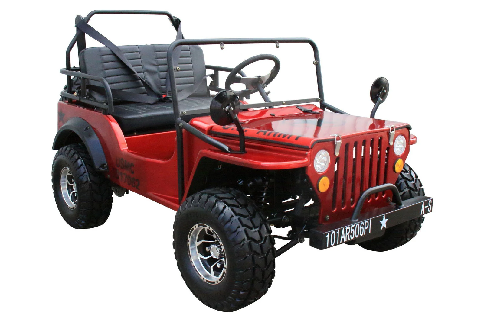 Willys Style Jeep Go Kart, 125cc Gas Engine, 3-speed with Reverse, Ages 12 and up