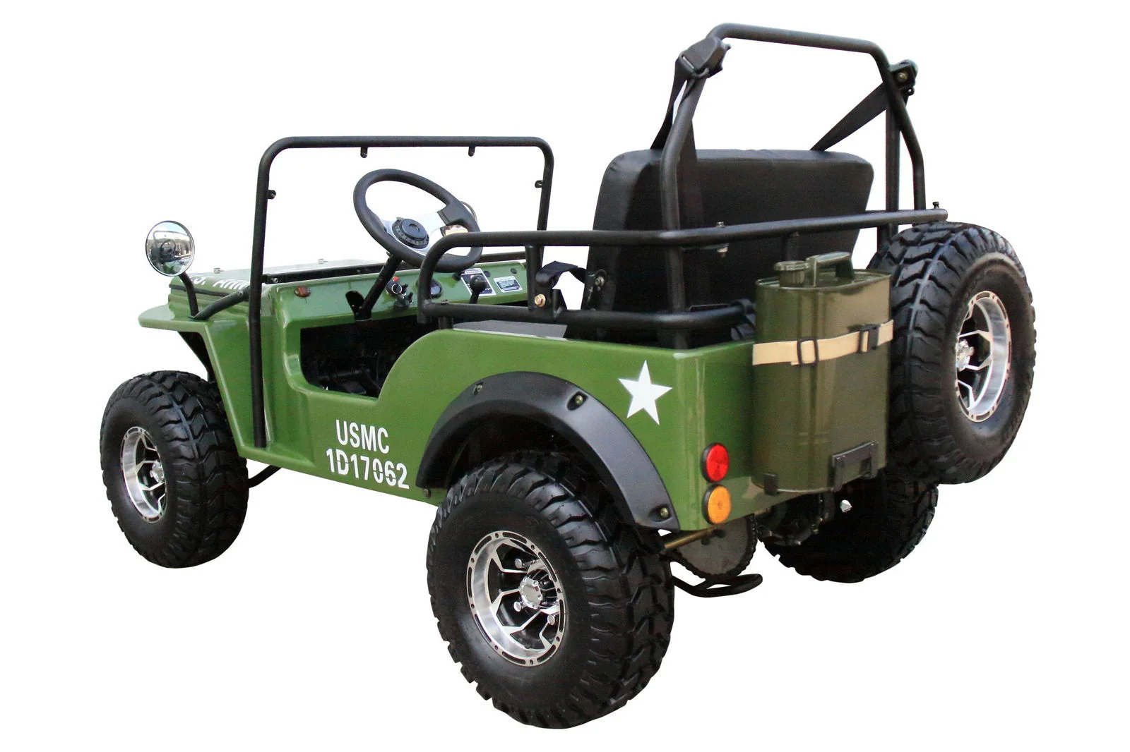Willys Style Jeep Go Kart, 125cc Gas Engine, 3-speed with Reverse, Ages 12 and up
