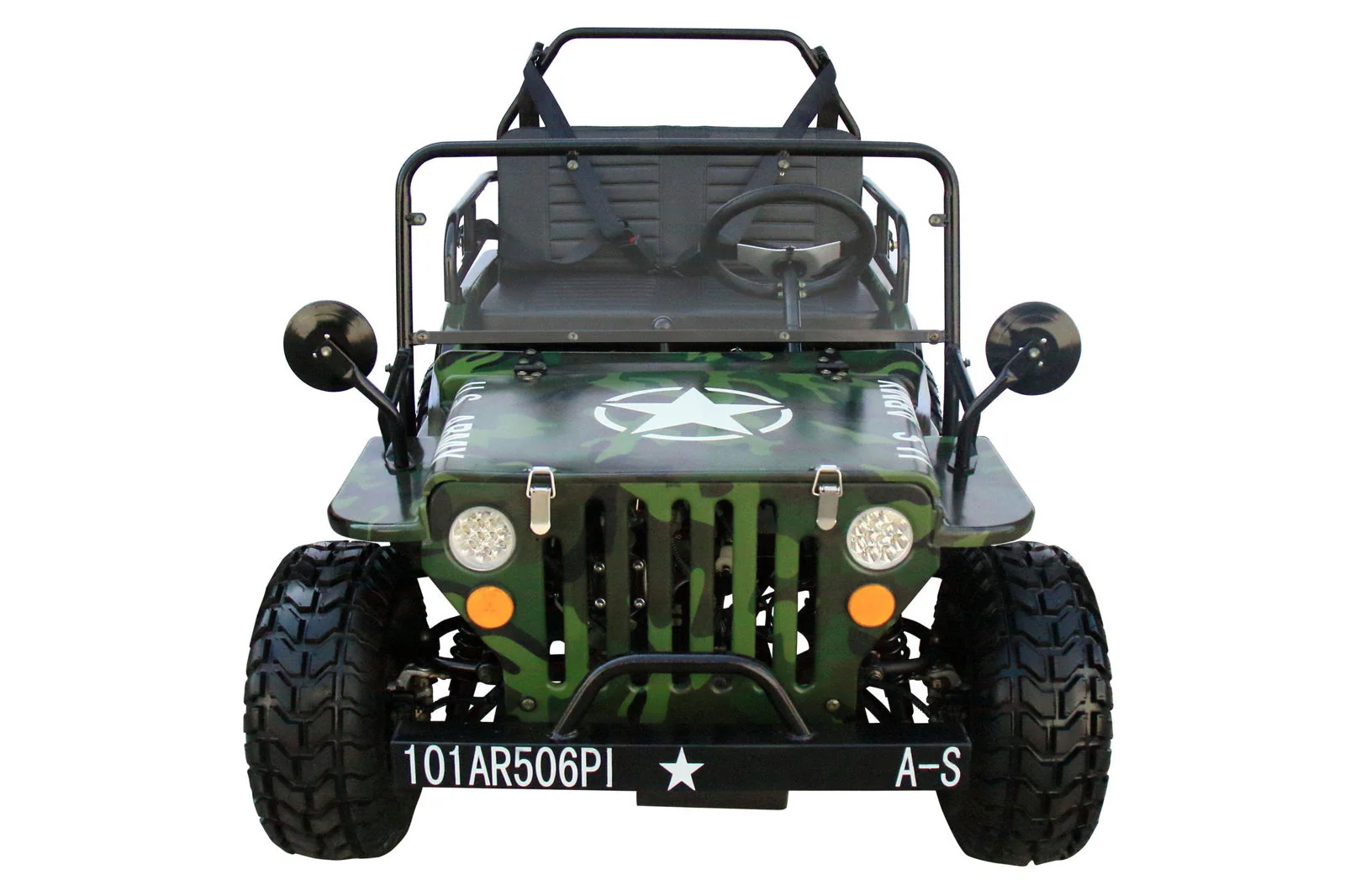 Willys Style Jeep Go Kart, 125cc Gas Engine, 3-speed with Reverse, Ages 12 and up