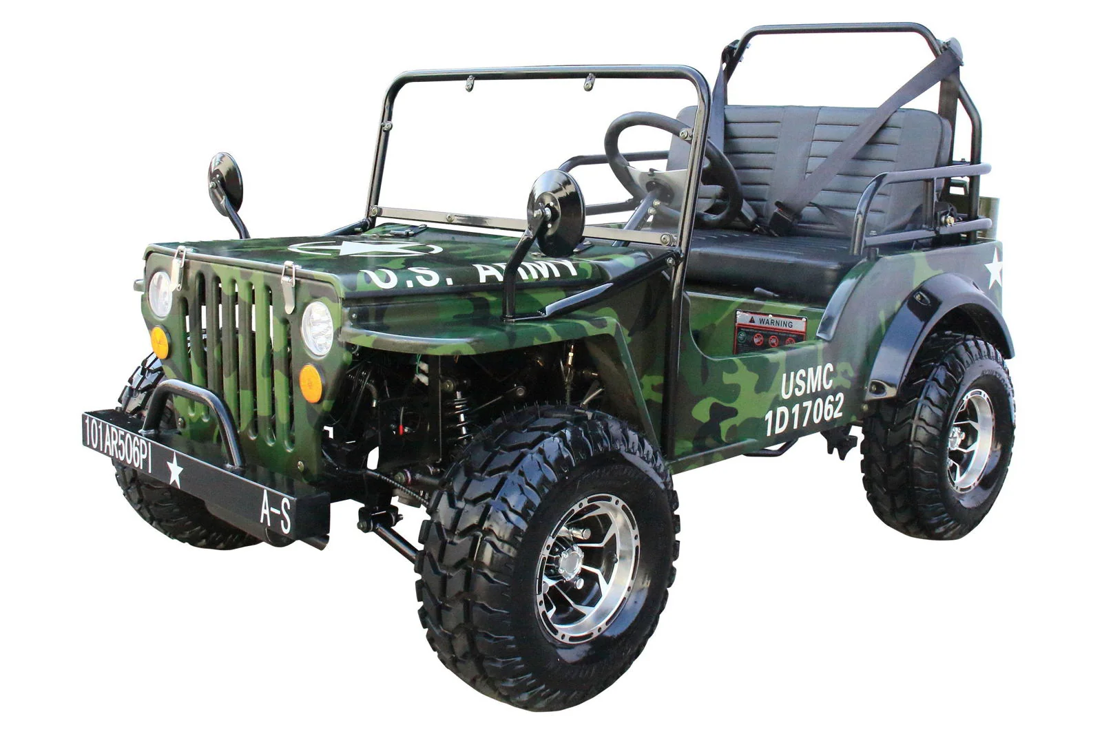 Willys Style Jeep Go Kart, 125cc Gas Engine, 3-speed with Reverse, Ages 12 and up