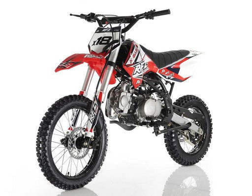 Apollo RFZ 125cc X18 Dirt Bike, 4-Speed Manual, Dual Disc Brakes, 17/14 inch Wheels, Ages 12 and up
