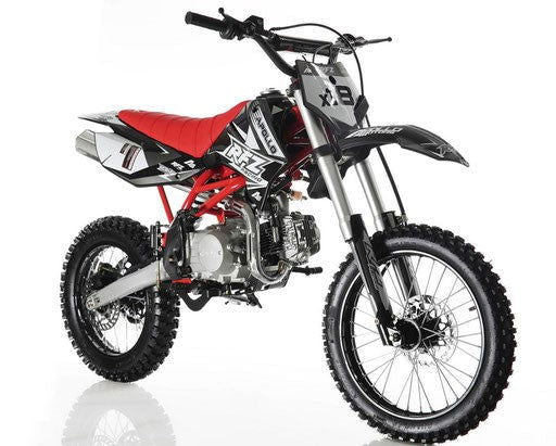 Apollo RFZ 125cc X18 Dirt Bike, 4-Speed Manual, Dual Disc Brakes, 17/14 inch Wheels, Ages 12 and up