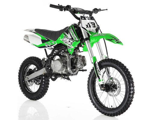Apollo RFZ 125cc X18 Dirt Bike, 4-Speed Manual, Dual Disc Brakes, 17/14 inch Wheels, Ages 12 and up