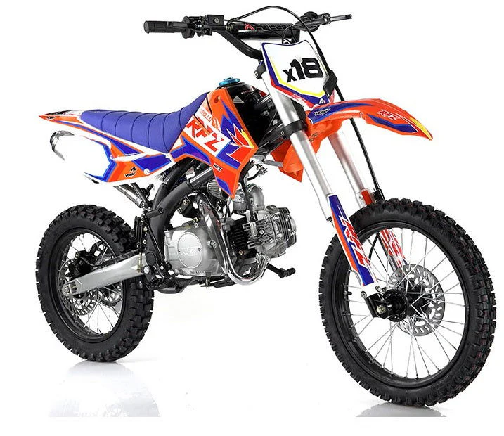 Apollo RFZ 125cc X18 Dirt Bike, 4-Speed Manual, Dual Disc Brakes, 17/14 inch Wheels, Ages 12 and up