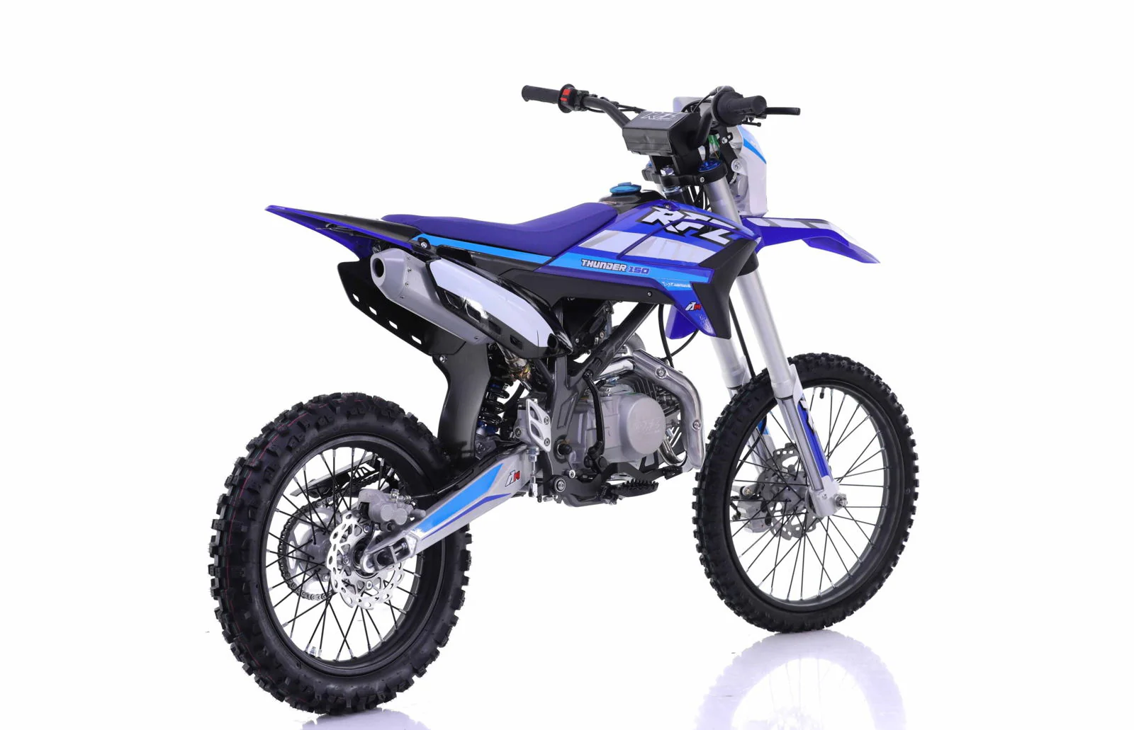 Apollo Thunder RFZ150 DLX 140cc Dirt Bike, 4-Speed Manual, 19/16 inch Wheels, Headlight, Age 16 and up
