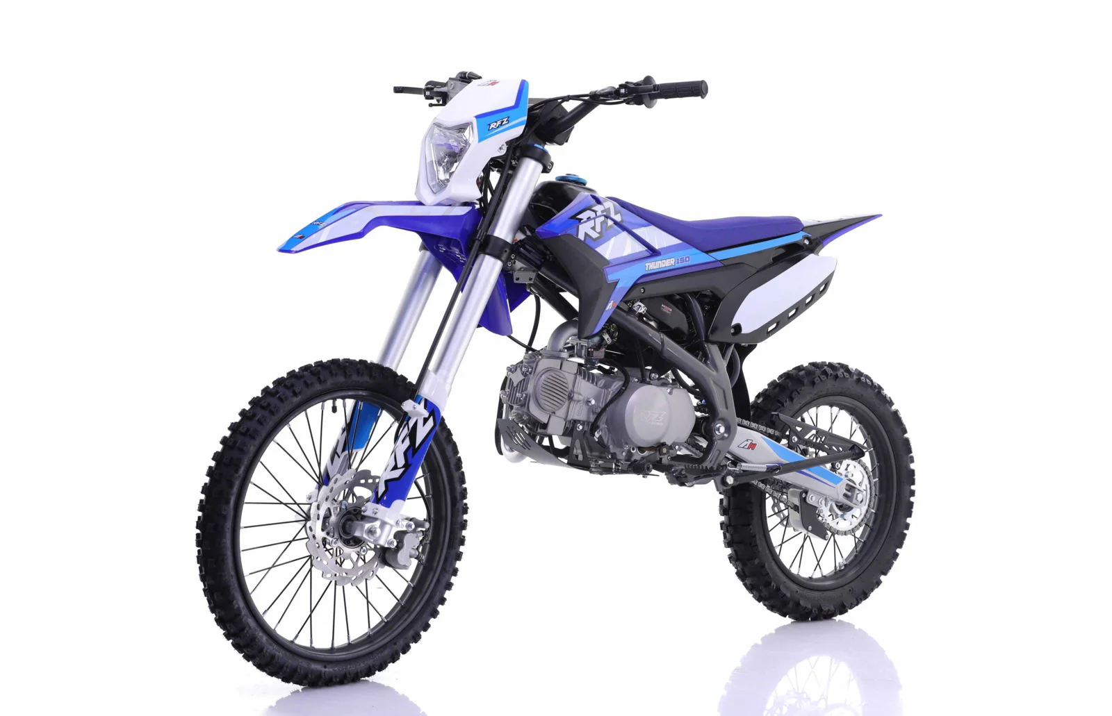 Apollo Thunder RFZ150 DLX 140cc Dirt Bike, 4-Speed Manual, 19/16 inch Wheels, Headlight, Age 16 and up