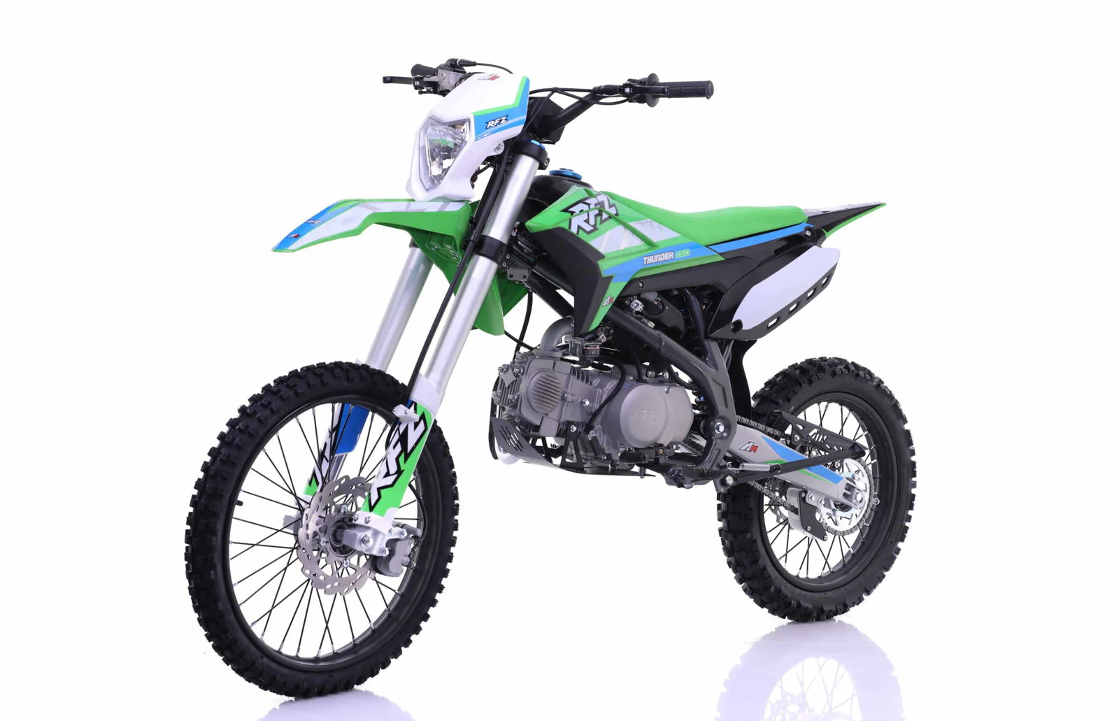 Apollo Thunder RFZ150 DLX 140cc Dirt Bike, 4-Speed Manual, 19/16 inch Wheels, Headlight, Age 16 and up