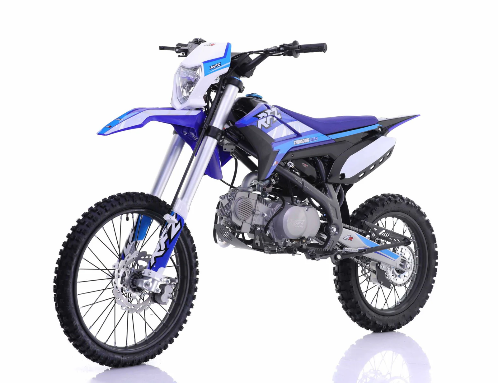 Apollo Thunder RFZ150 DLX 140cc Dirt Bike, 4-Speed Manual, 19/16 inch Wheels, Headlight, Age 16 and up