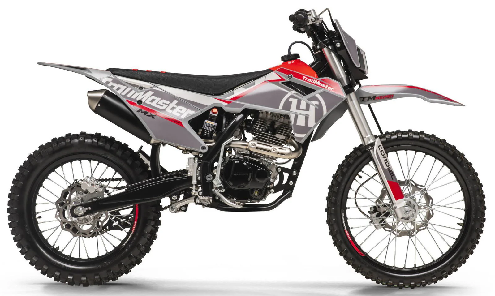 TrailMaster MX250 Dirt Bike, 5-Speed Manual, Electric Start, Dual Disc Brakes, (21/18) Wheels