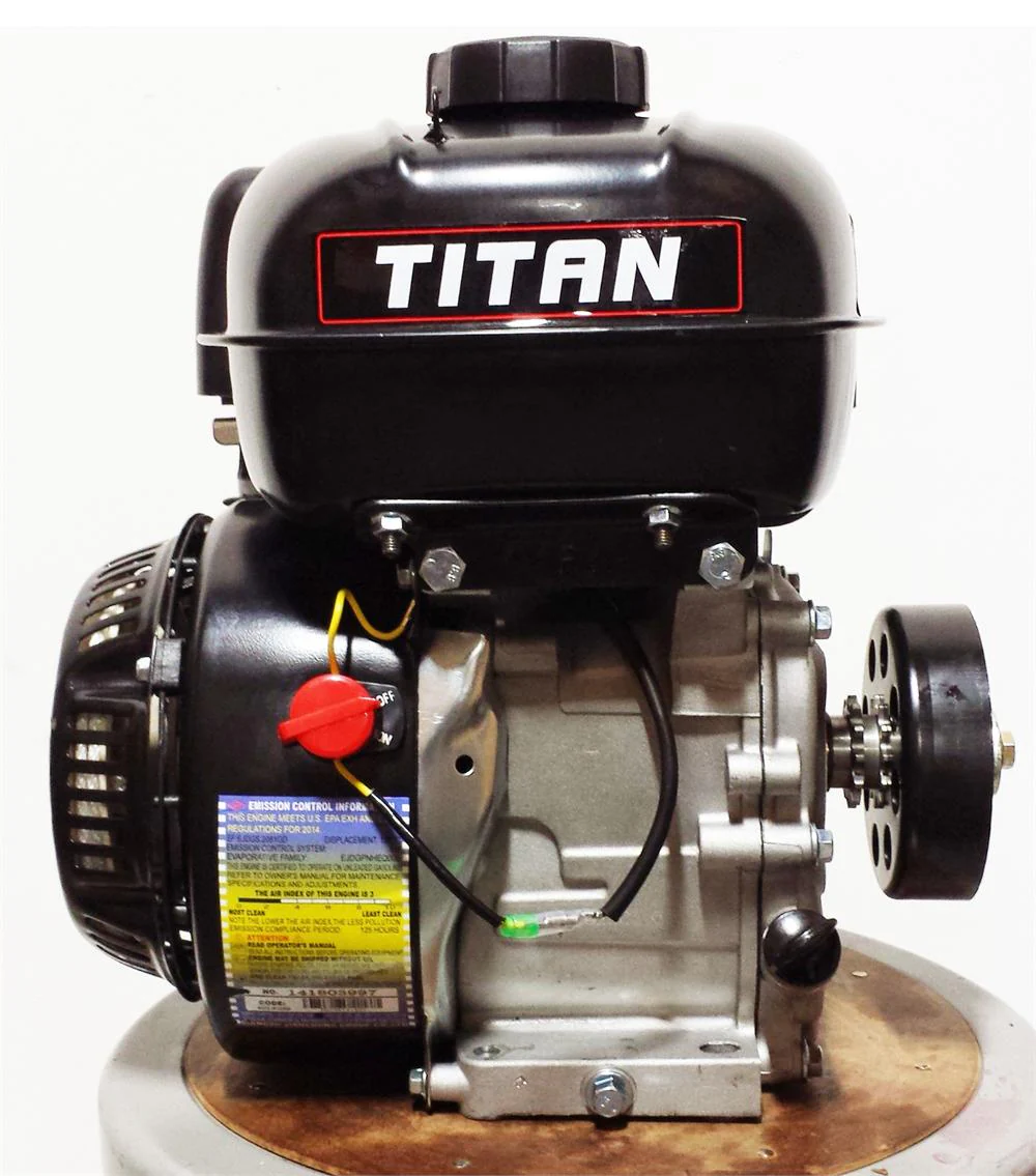 Titan TX200S 6.5hp 196cc (GX200 Clone) OHV Powersport Engine, for Go Karts, Minibikes, with side-fill Gas Tank