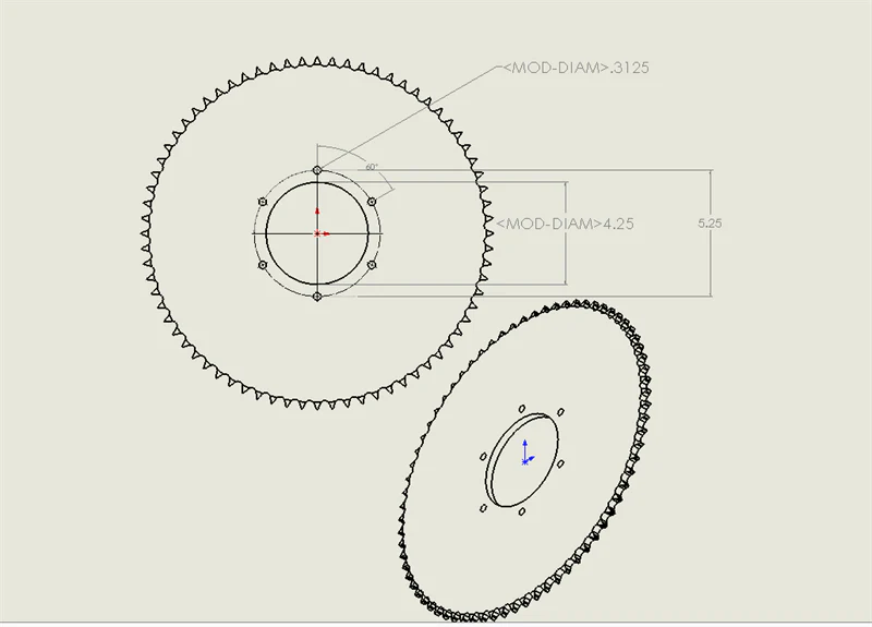 72T #530 Chain Sprocket, 6 Hole - 4.25" Bolt Circle