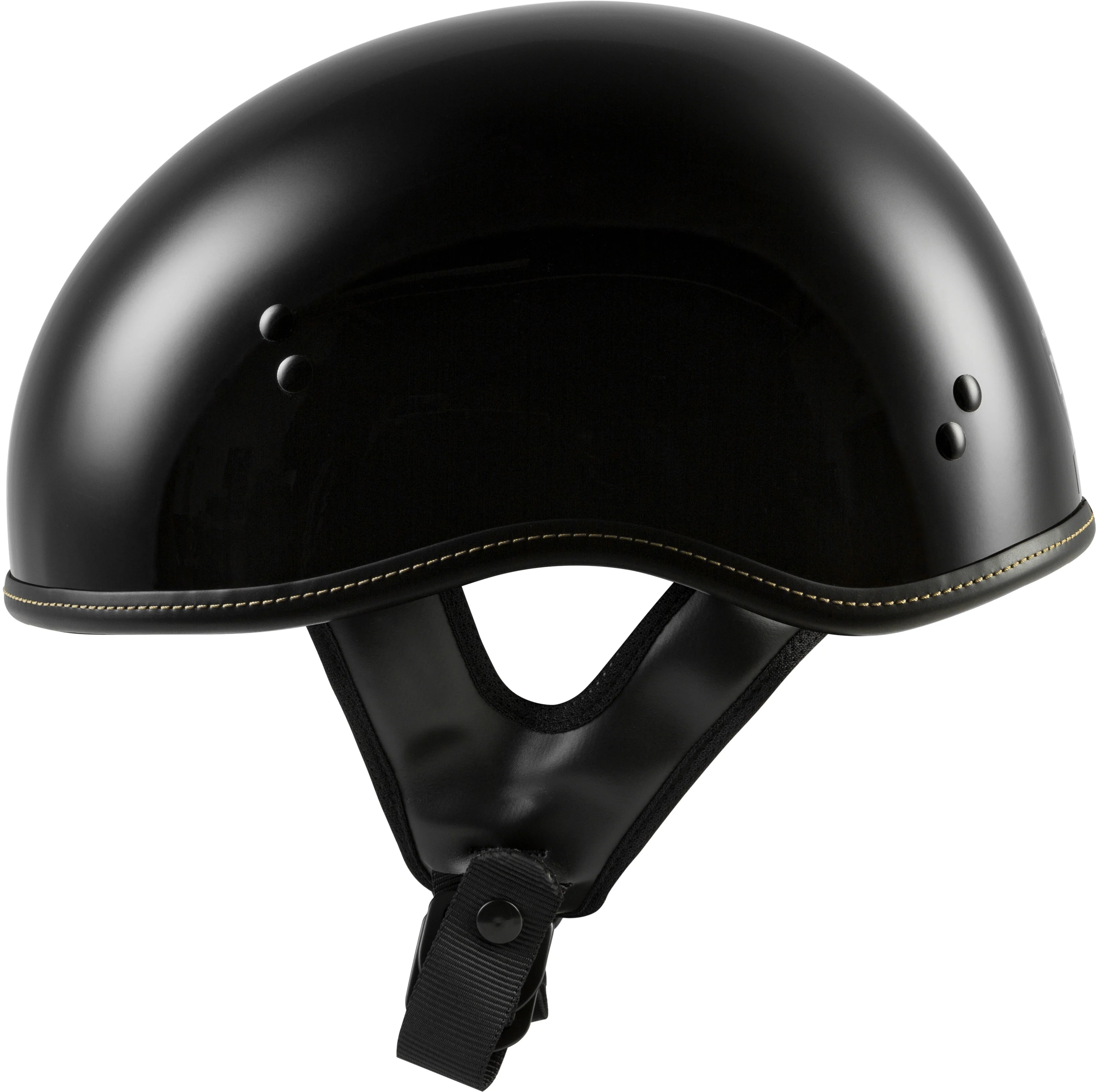 .357 Solid Half Helmet Gloss Black Lg