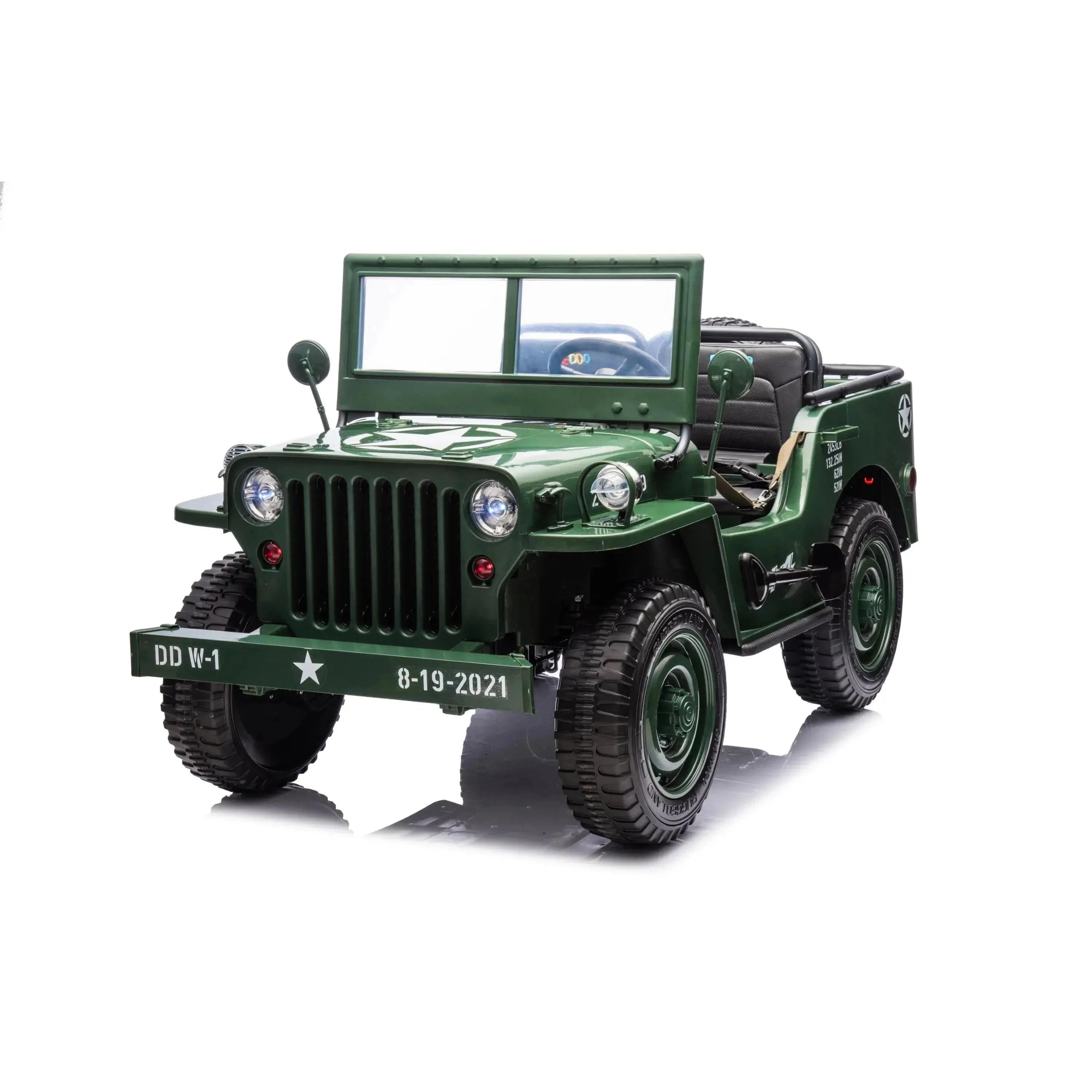3817-24v-freddo-military-willy-truck-3-seater-electric-ride-on-1.webp 24V Freddo Military Willy Truck 3 Seater Electric Ride on