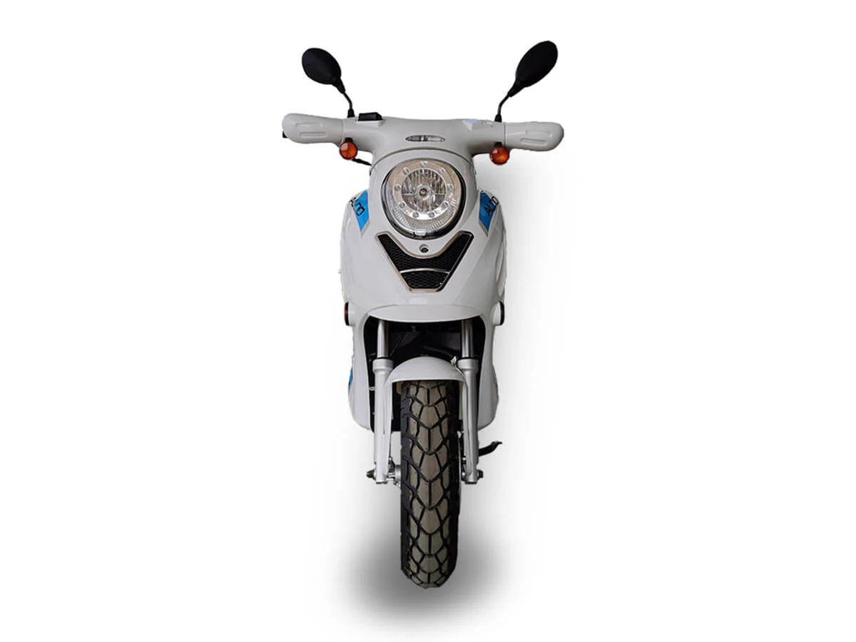 Aldo 150cc Street Scooter, Automatic, Front Disc Brake, 12 inch Aluminum Wheels, LED Headlight, Trunk Included