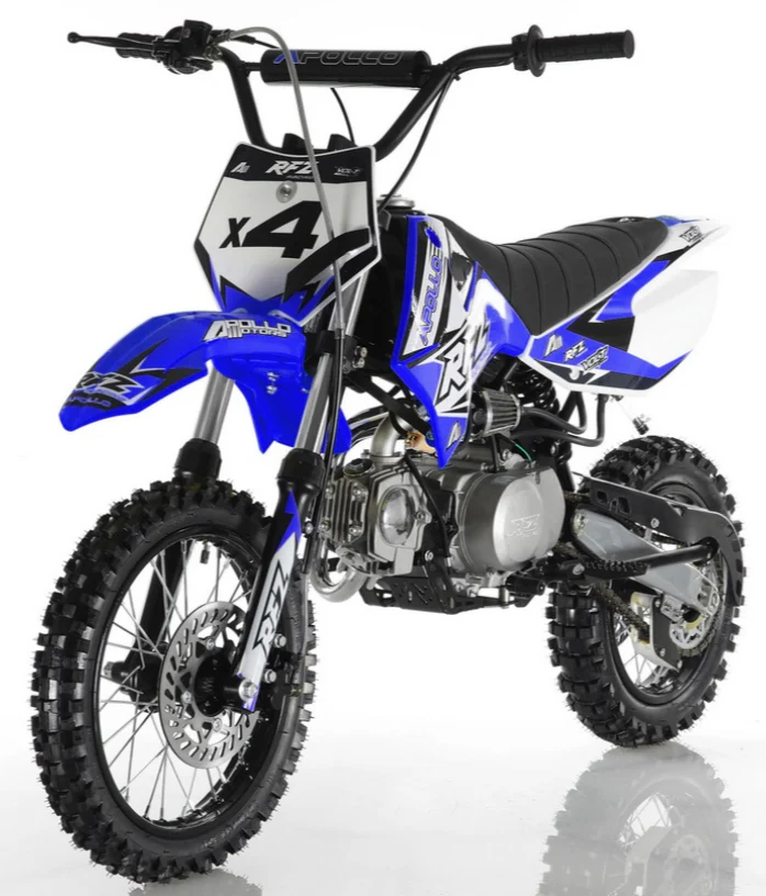 Apollo 110cc RFZ X4 Dirt Bike, 4-Speed Semi-Automatic, 14/12 inch Wheels, Ages 8 and up