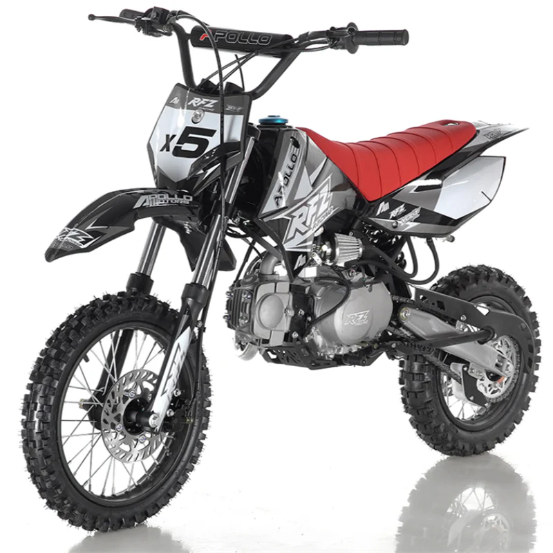 Apollo 125cc X5 Dirt Bike, 4-Speed Manual, 14/12 inch Wheels, Age 8 and up
