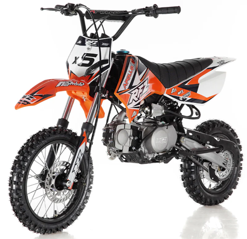 Apollo 125cc X5 Dirt Bike, 4-Speed Manual, 14/12 inch Wheels, Age 8 and up