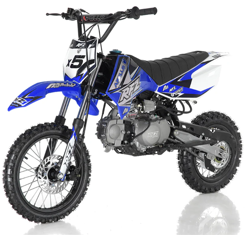 Apollo 125cc X5 Dirt Bike, 4-Speed Manual, 14/12 inch Wheels, Age 8 and up