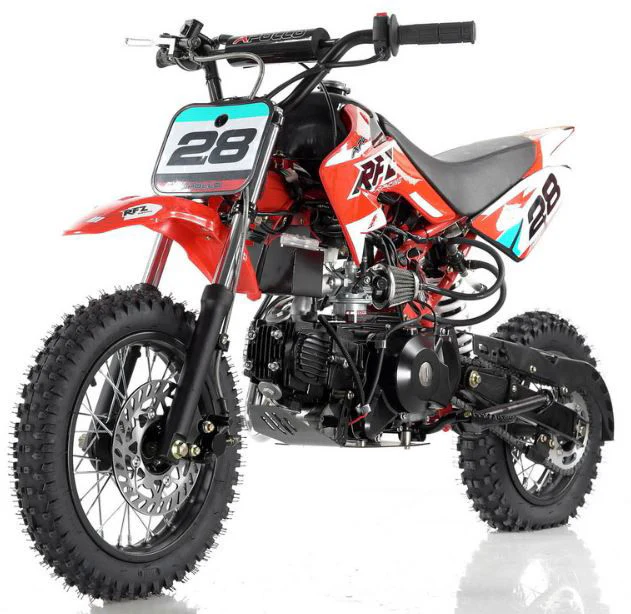Apollo DB28 110cc Dirt Bike, 4-Speed Automatic, Electric Start, 12/10 inch Wheels, Ages 8 and up