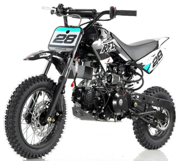 Apollo DB28 110cc Dirt Bike, 4-Speed Automatic, Electric Start, 12/10 inch Wheels, Ages 8 and up