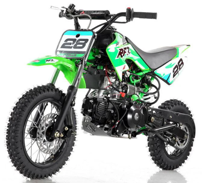 Apollo DB28 110cc Dirt Bike, 4-Speed Automatic, Electric Start, 12/10 inch Wheels, Ages 8 and up