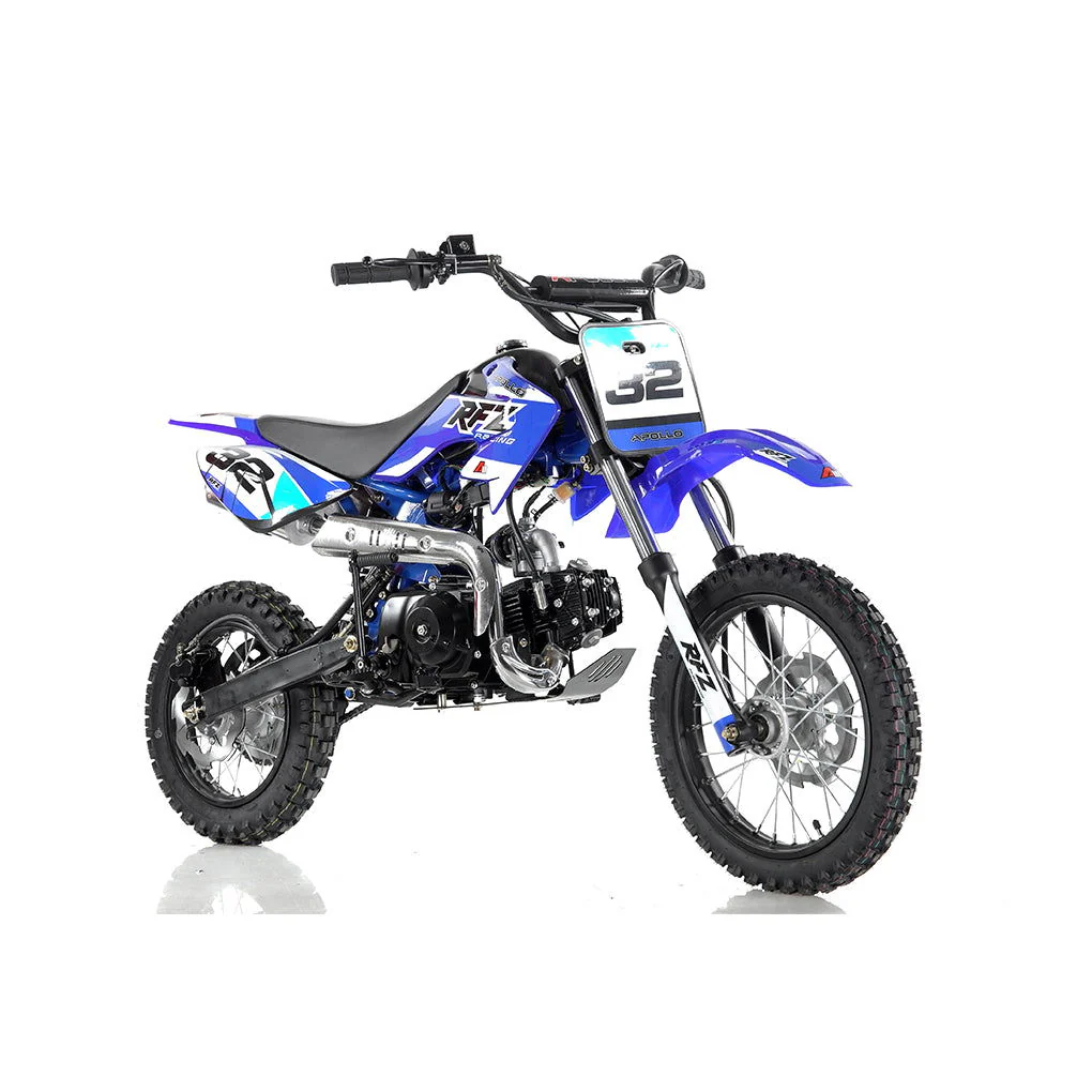 Apollo DB32 110cc Kids Dirt Bike, 4-Speed Semi-Automatic, 14/12 inch Wheels, Ages 8 and up