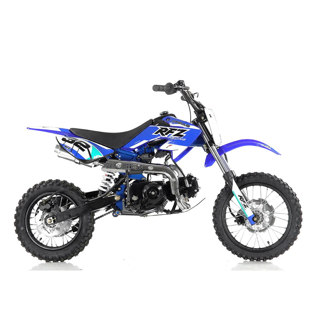 Apollo DB32 110cc Kids Dirt Bike, 4-Speed Semi-Automatic, 14/12 inch Wheels, Ages 8 and up