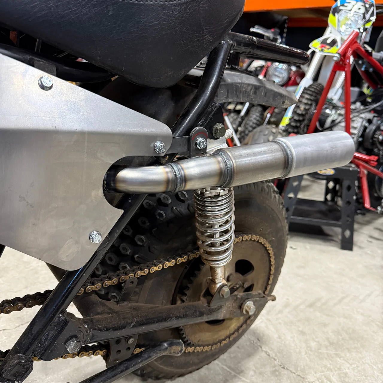 V2 Super Pipe Exhaust System, for Trailmaster MB200 and Hurricane 200X Mini Bike