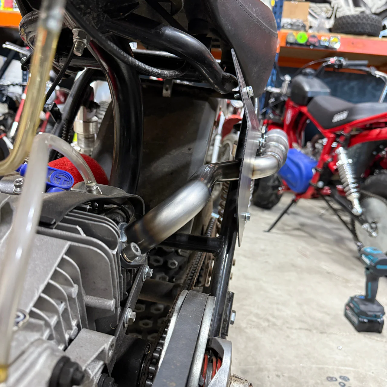 V2 Super Pipe Exhaust System, for Trailmaster MB200 and Hurricane 200X Mini Bike